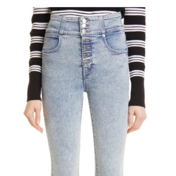 NWT Veronica Beard Katherine Corset Extra High Rose Skinny Jeans size 27 - Picture 2 of 7